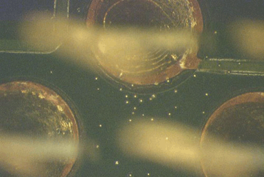 Figure 1: Voids caused by outgassing